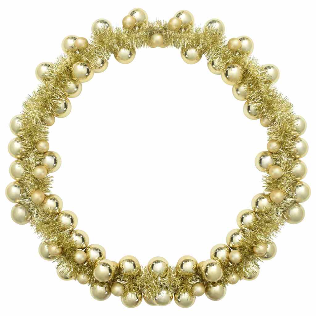 Guirlanda de Bolas de Natal Ouro 186 cm Poliestireno