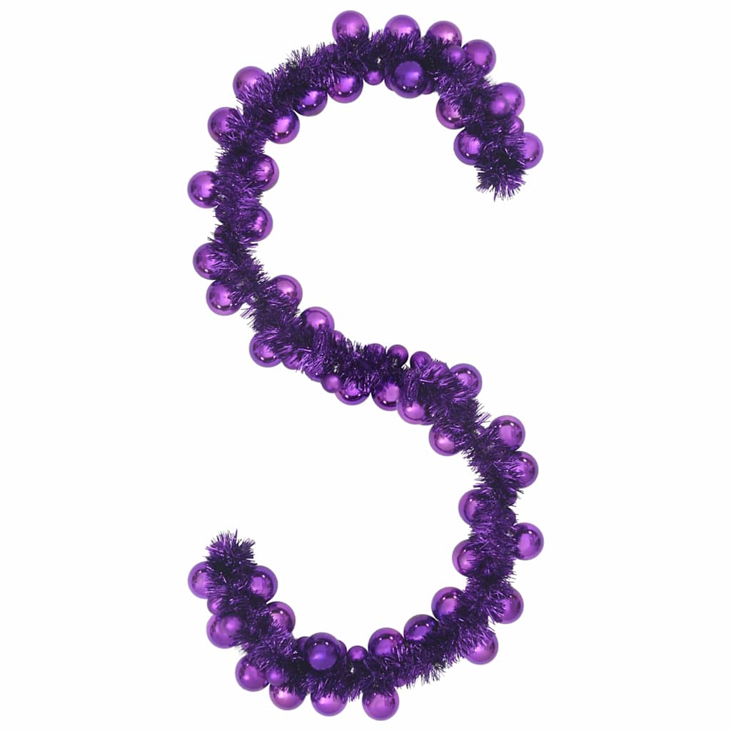 Guirlanda de Bolas de Natal Lilás 186 cm Poliestireno