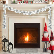Guirlanda de Bolas de Natal Branco e Prata 186 cm Poliestireno