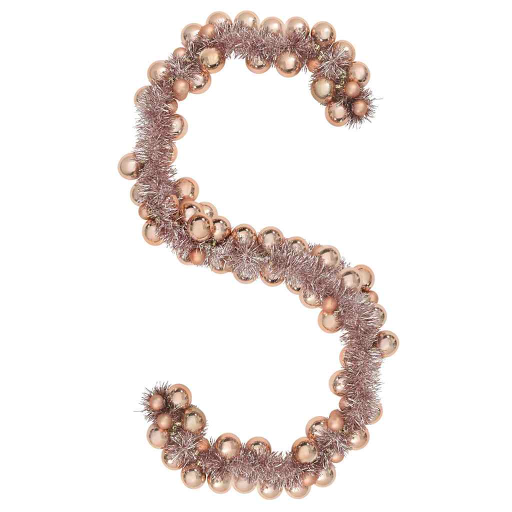 Guirlanda de Bolas de Natal Rosa dourado 186 cm Poliestireno