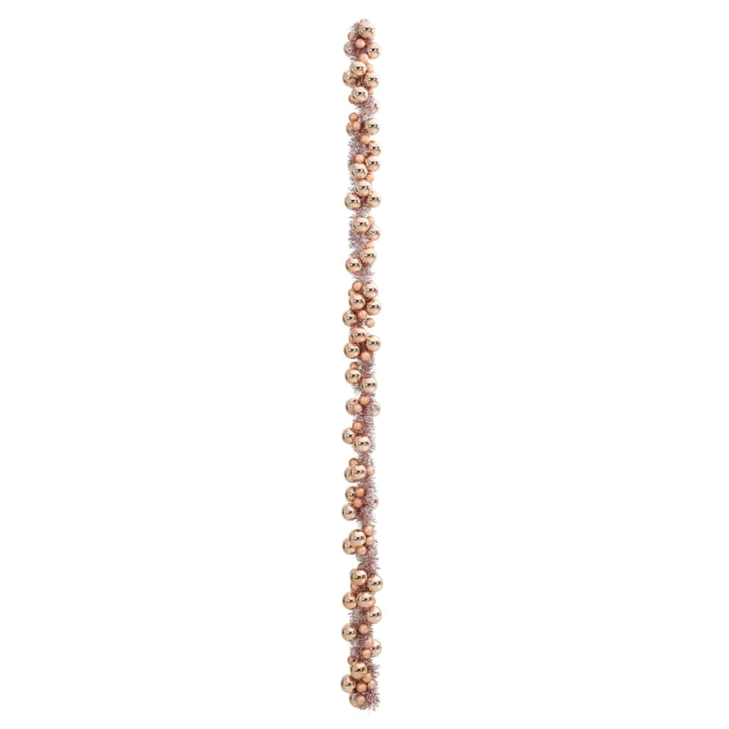 Guirlanda de Bolas de Natal Rosa dourado 186 cm Poliestireno