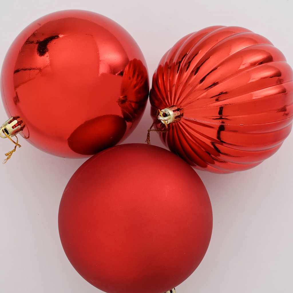 Conjunto de Bolas de Natal 15 pcs Vermelho XL