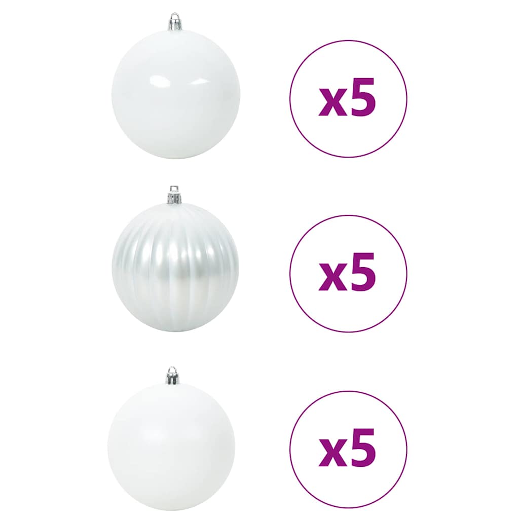 Conjunto de Bolas de Natal 15 pcs Branco