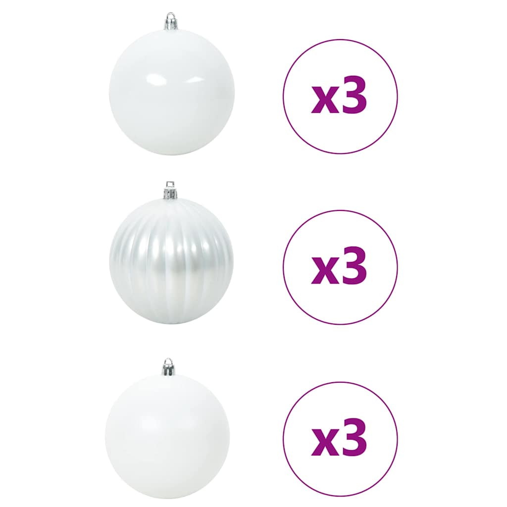 Conjunto de Bolas de Natal 9 pcs Branco XL