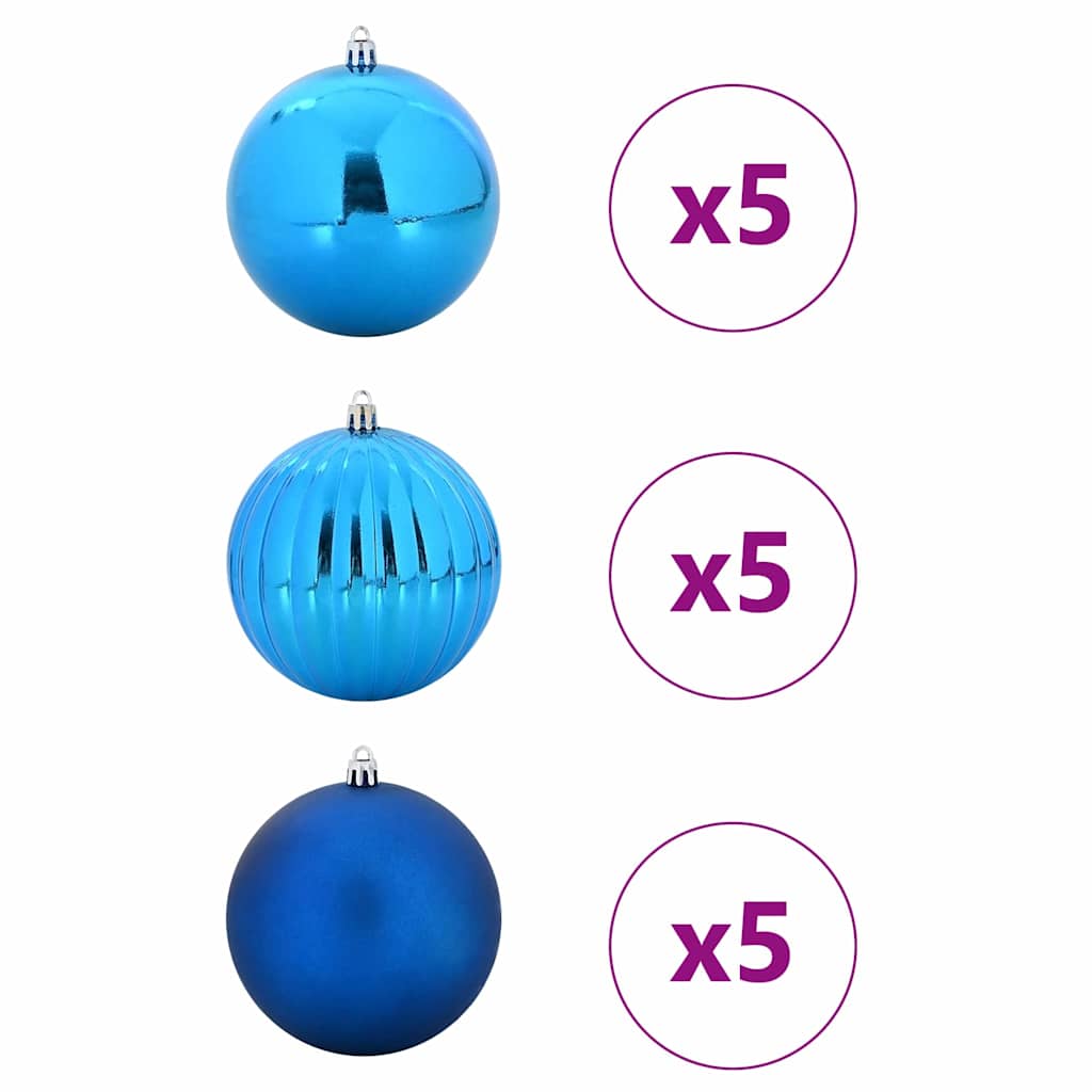 Conjunto de Bolas de Natal 15 pcs Azul