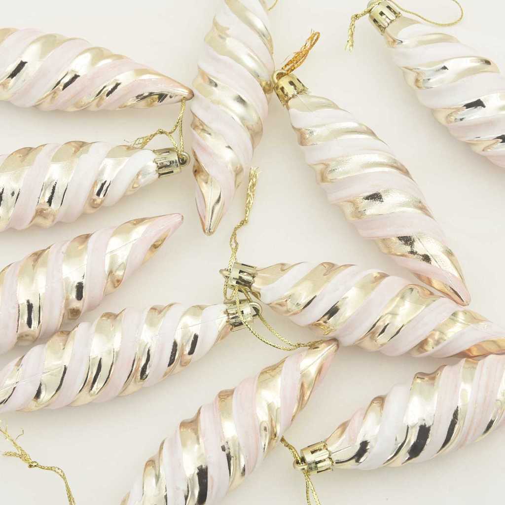 Bola Espiral de Natal 40 pcs champanhe