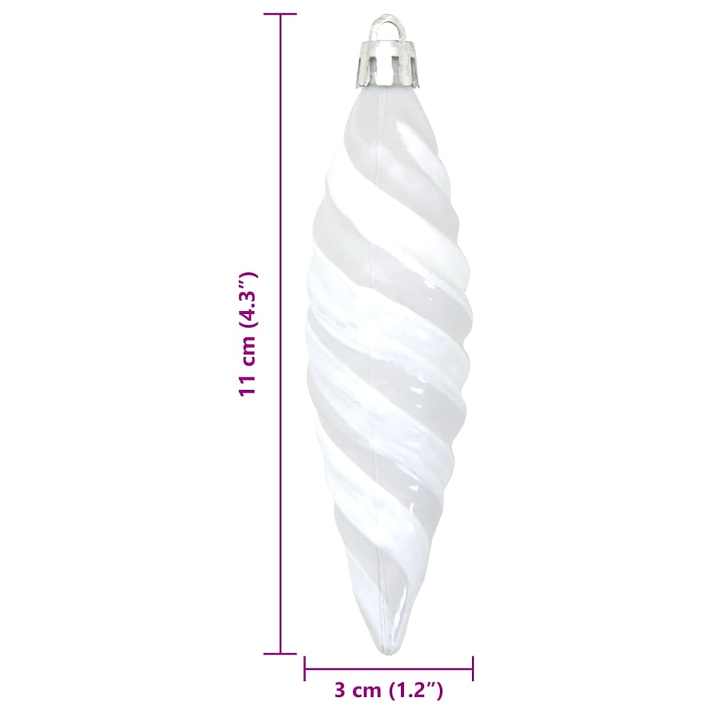 Bola Espiral de Natal 40 pcs Branco