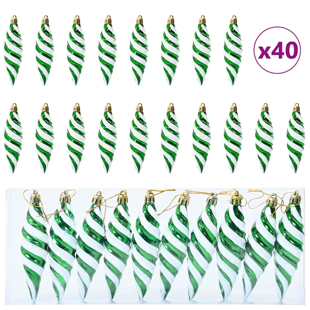 Bola Espiral de Natal 40 pcs Verde