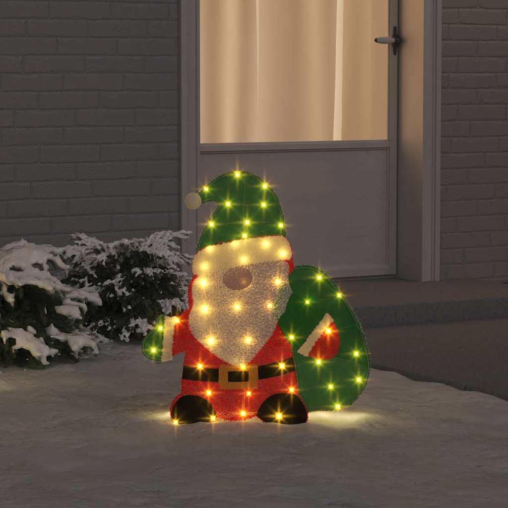 Papai Noel Iluminado com 60 LEDs Branco quente 62 x 70 cm