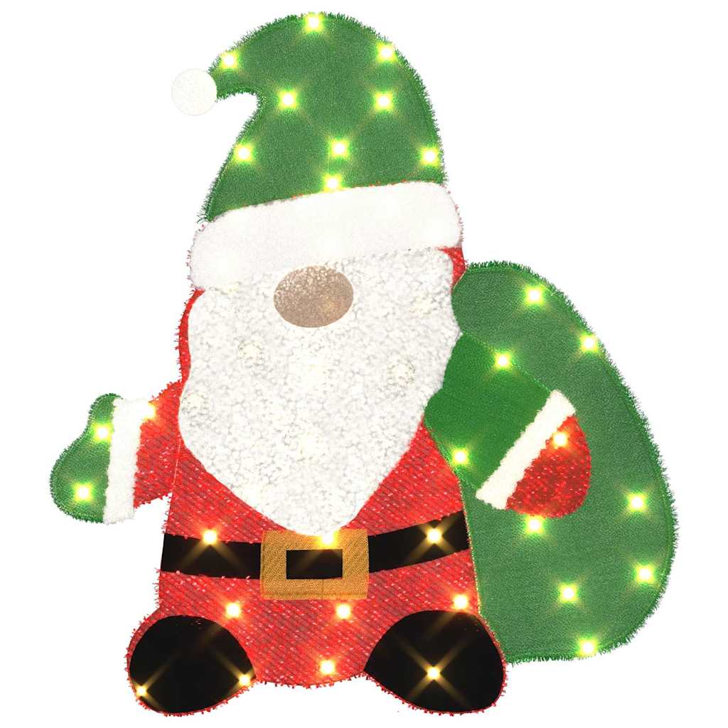 Papai Noel Iluminado com 60 LEDs Branco quente 62 x 70 cm