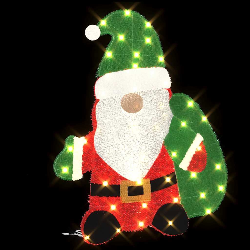 Papai Noel Iluminado com 60 LEDs Branco quente 62 x 70 cm
