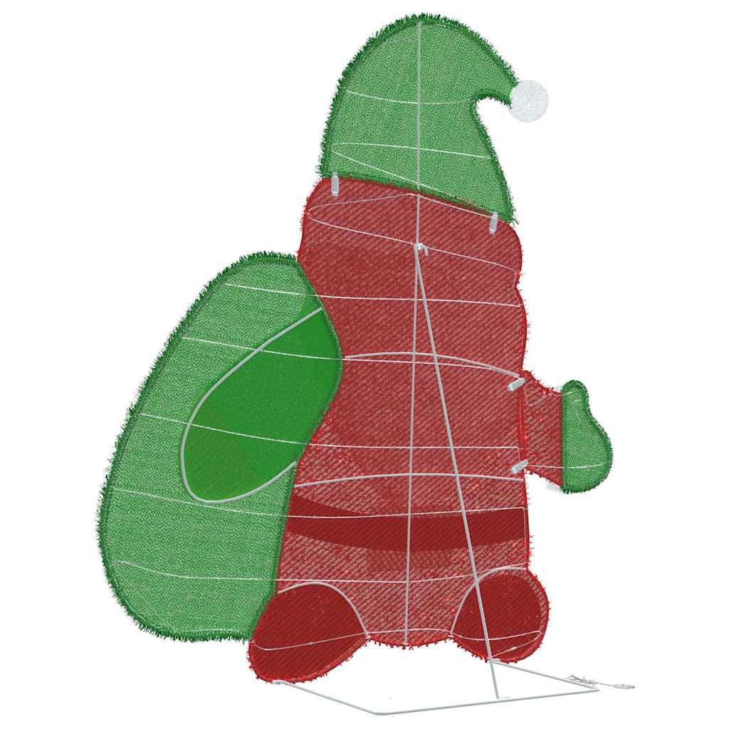 Papai Noel Iluminado com 60 LEDs Branco quente 62 x 70 cm