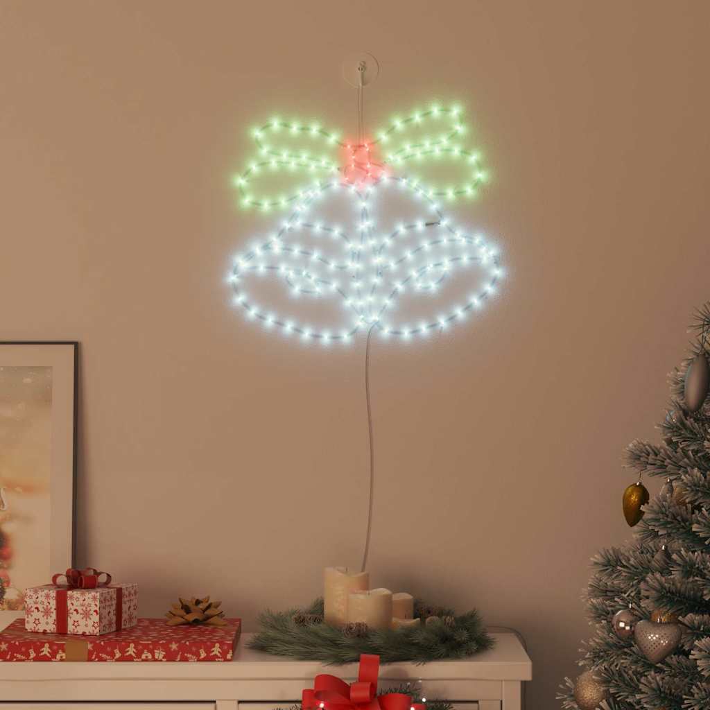 Campainha de Natal com 144 LEDs Multicolor 56 x 46 cm PVC