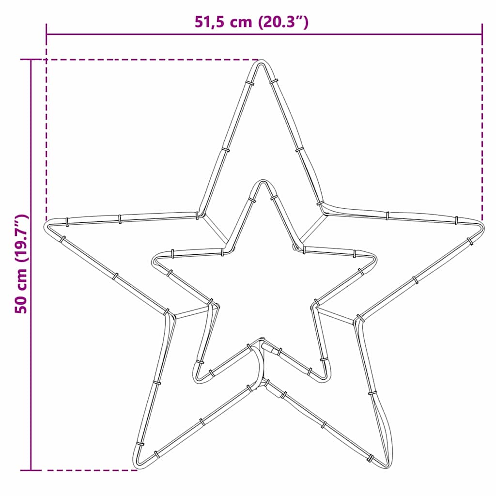 Estrela de Natal Branco Frio 51,5 x 50 x 0,65 cm Ferro