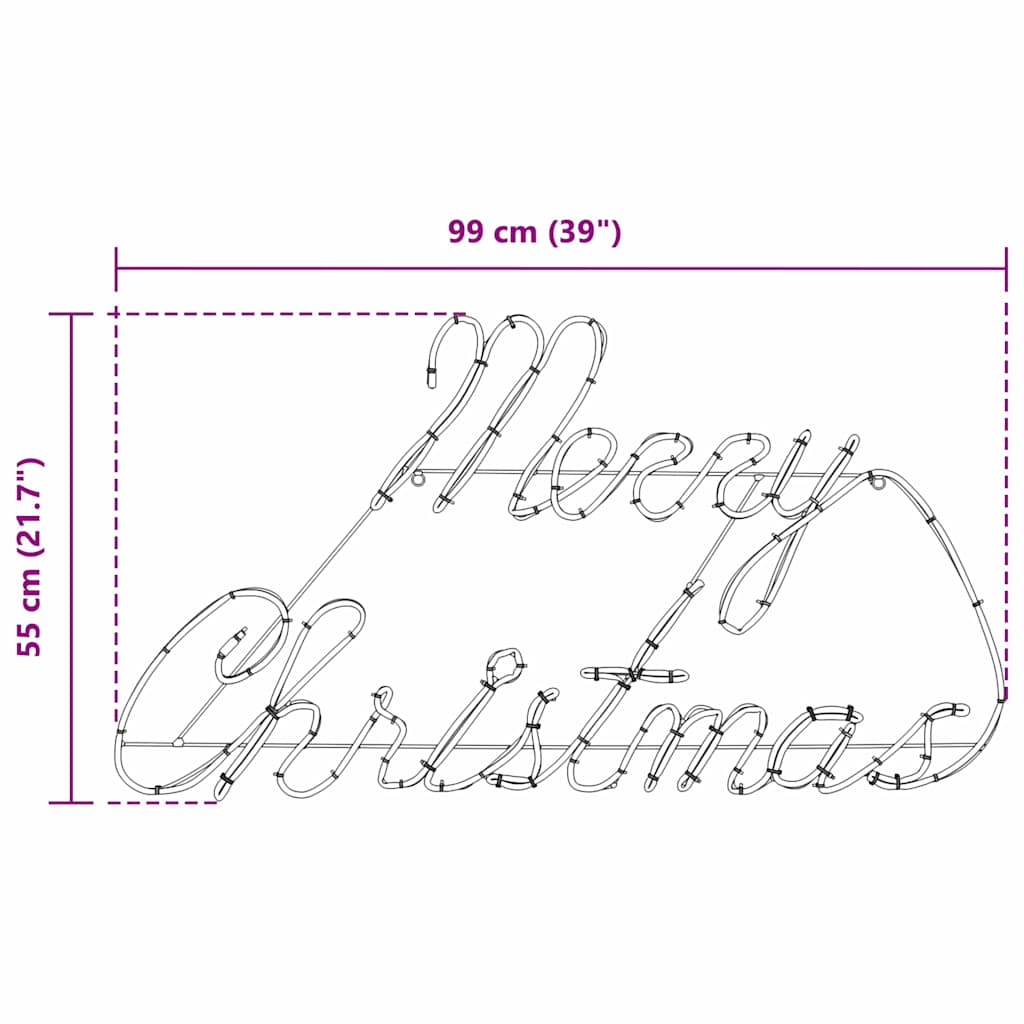 Placa de Natal com 216 LEDs Vermelho 99 x 55 x 13 cm Ferro