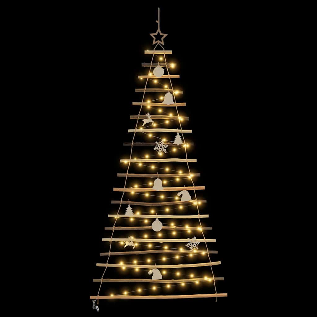 Árvore de Natal com 100 LEDs Natural 180 cm freixo maciço