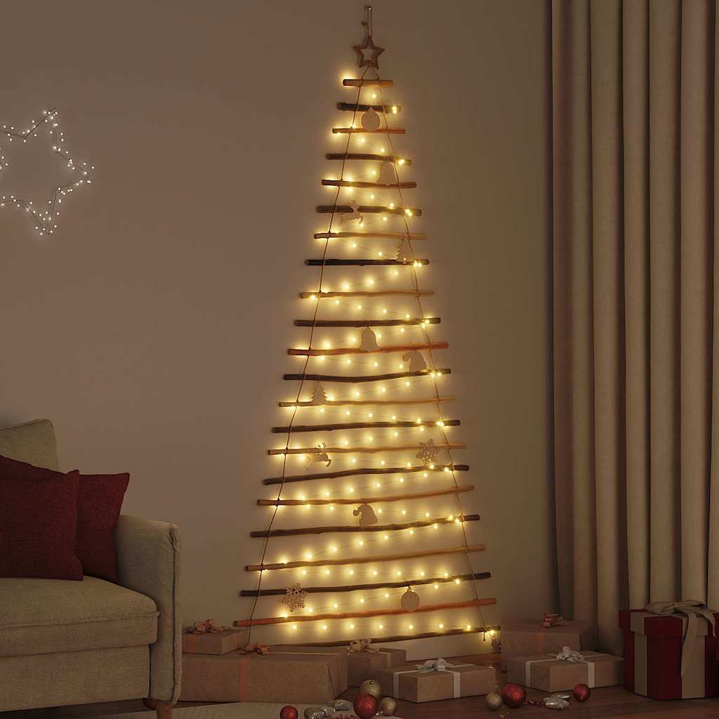 Árvore de Natal com 130 LEDs Natural 210 cm freixo maciço