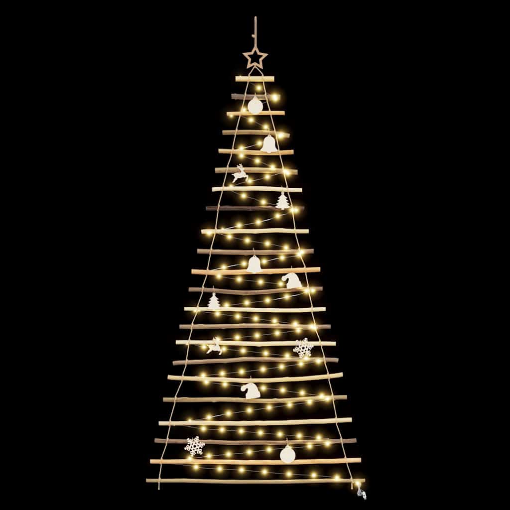 Árvore de Natal com 130 LEDs Natural 210 cm freixo maciço