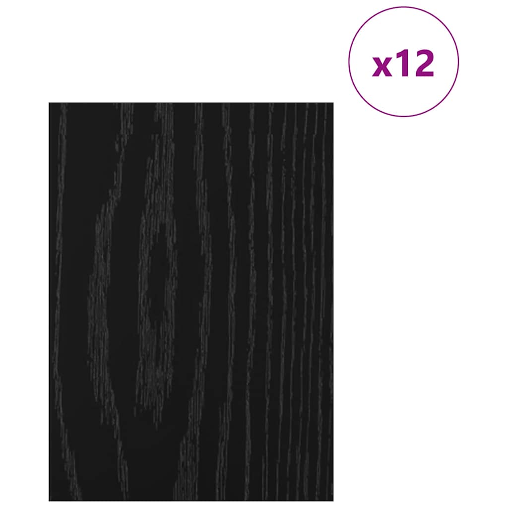 Painéis de Decoração 12 pcs Carvalho preto 15 x 21 x 0.3 cm