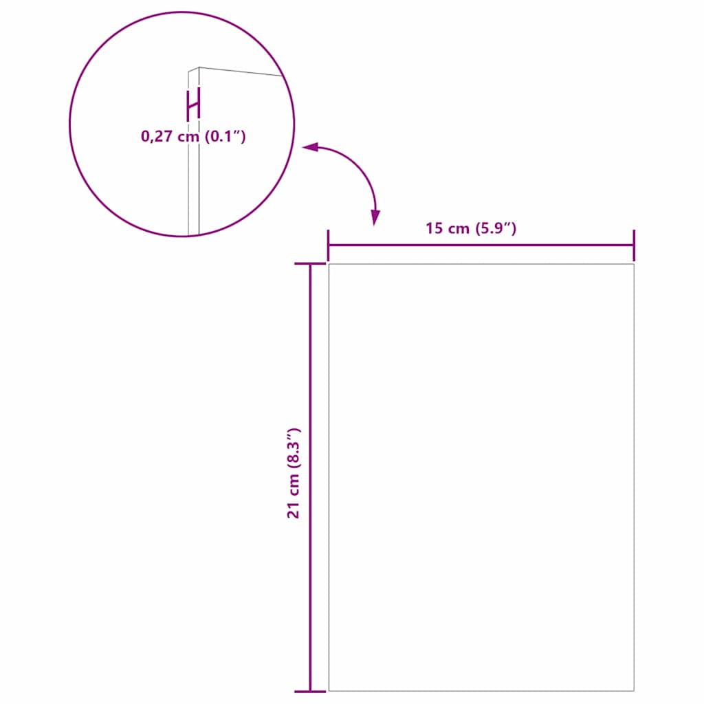 Painéis de Decoração 50 pcs Cinzento cimento 15 x 21 x 0.3 cm