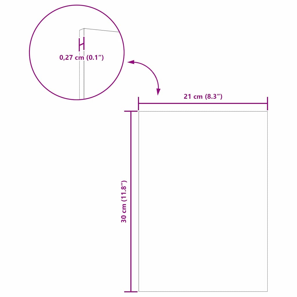 Painéis de Decoração 50 pcs Cinzento cimento 21 x 30 x 0.3 cm