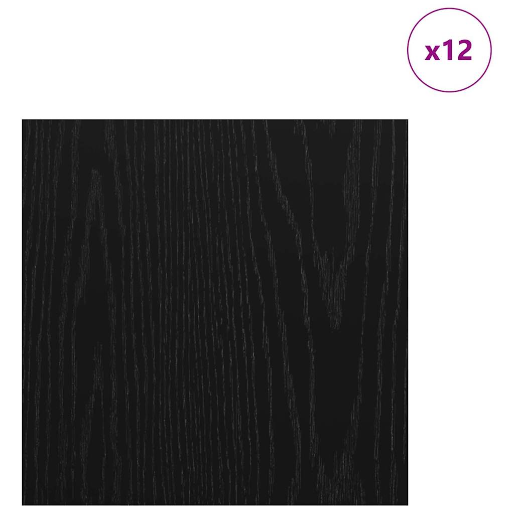Painéis de Decoração 12 pcs Carvalho preto 30 x 30 x 0.3 cm