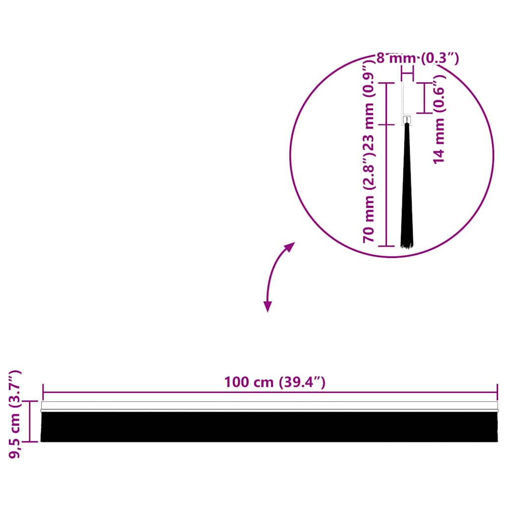 Selos de Escovas para Porta Auto-adesivos 12 pcs Branco 100 cm