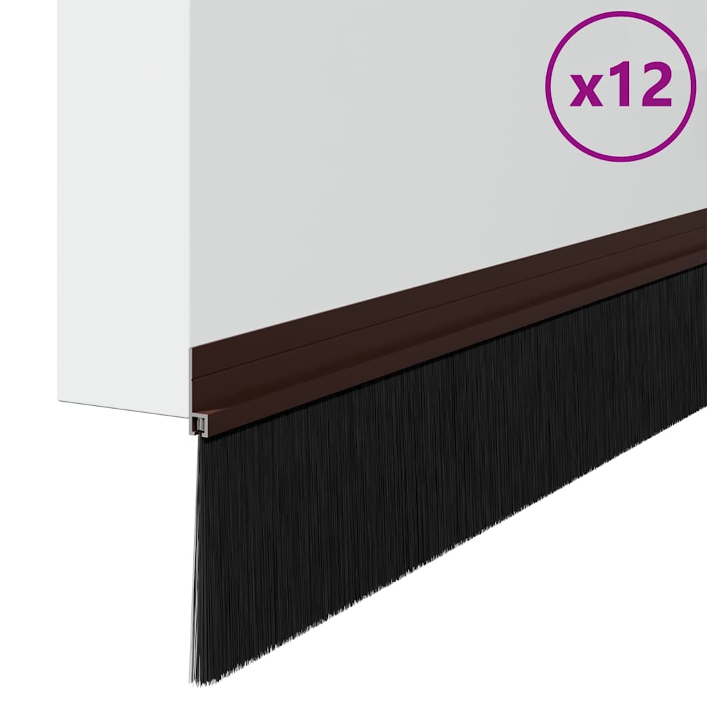 Selos de Escovas para Porta Auto-adesivos 12 pcs Branco 100 cm