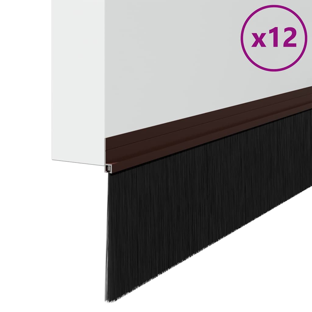 Selos de Escovas para Porta Auto-adesivos 12 pcs Branco 100 cm