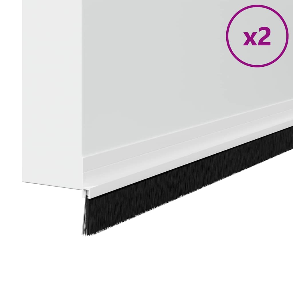 Selos de Escovas para Porta Auto-adesivos 12 pcs Branco 100 cm