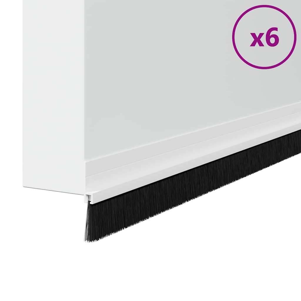 Selos de Escovas para Porta Auto-adesivos 12 pcs Branco 100 cm