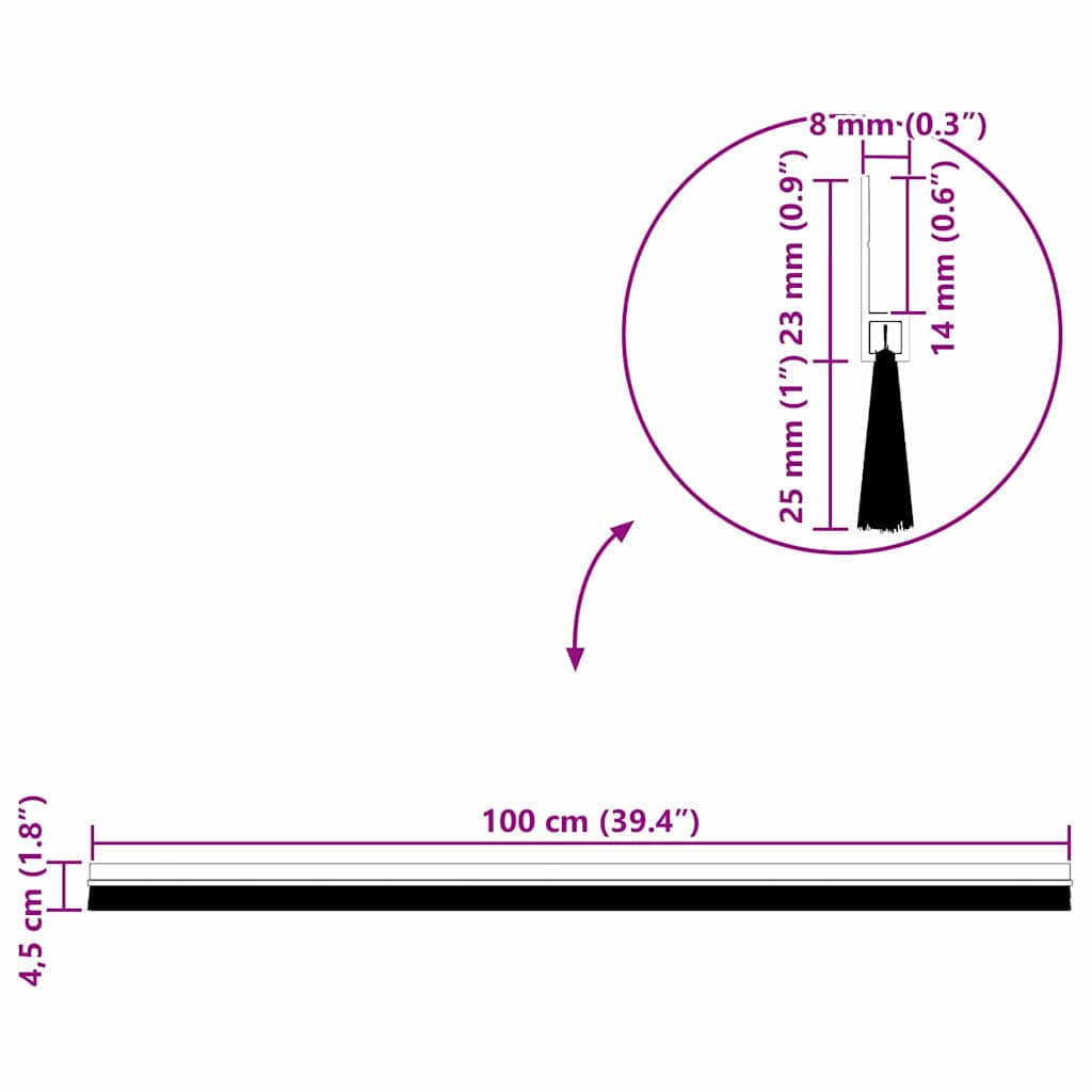 Selos de Escovas para Porta Auto-adesivos 12 pcs Branco 100 cm
