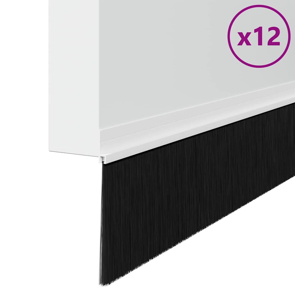 Selos de Escovas para Porta Auto-adesivos 12 pcs Branco 100 cm