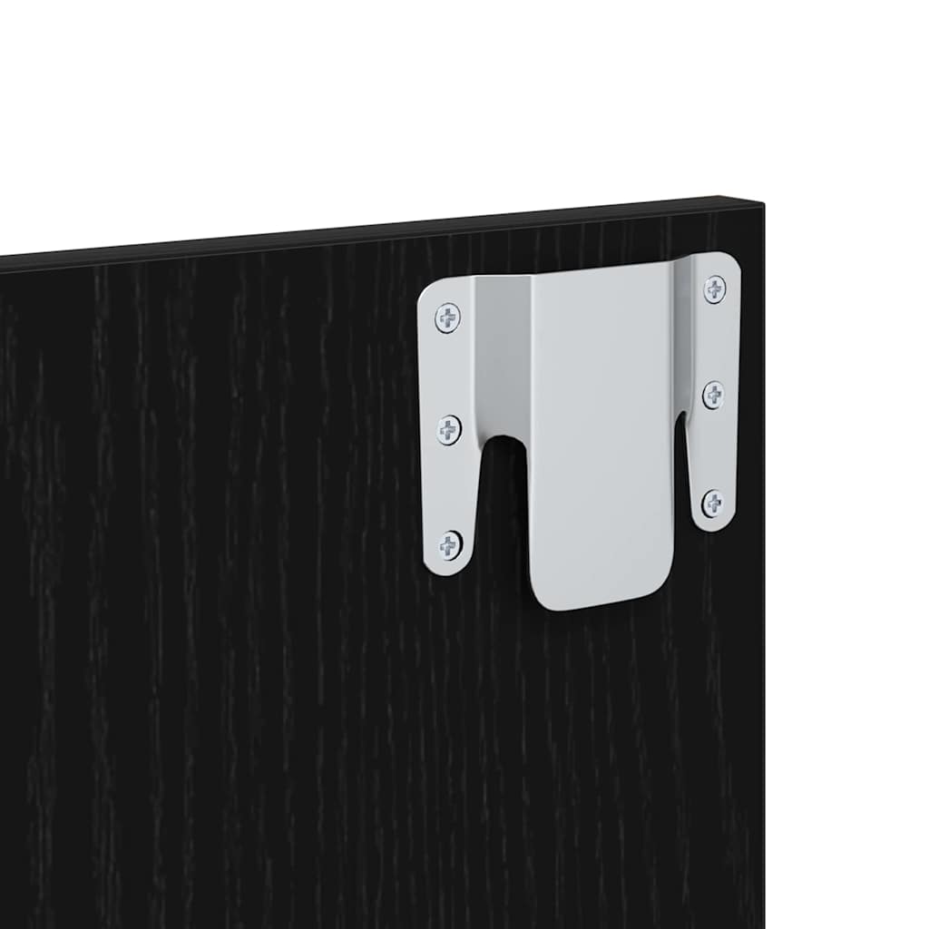 Cabeceira com Armário 3 pcs Carvalho Preto Madeira processada