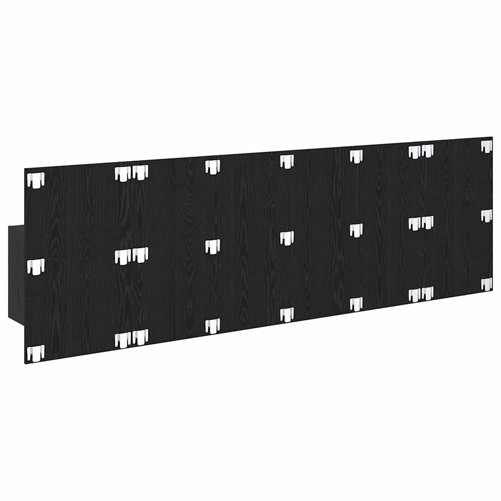 Cabeceira com Armário 3 pcs Carvalho Preto Madeira processada