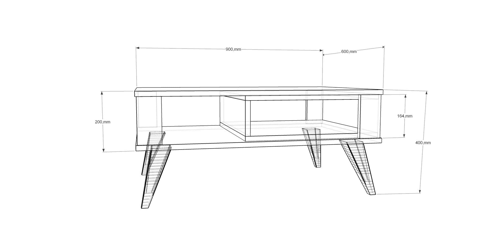 Mesa de Centro Moderna, Carvalho e Branco, 90 x 60 x 40 cm | Painel de Partículas 100% Revestido em Melamina, 18 mm de Espessura | Multiuso com Armazenamento Adicional, Design Escandinavo