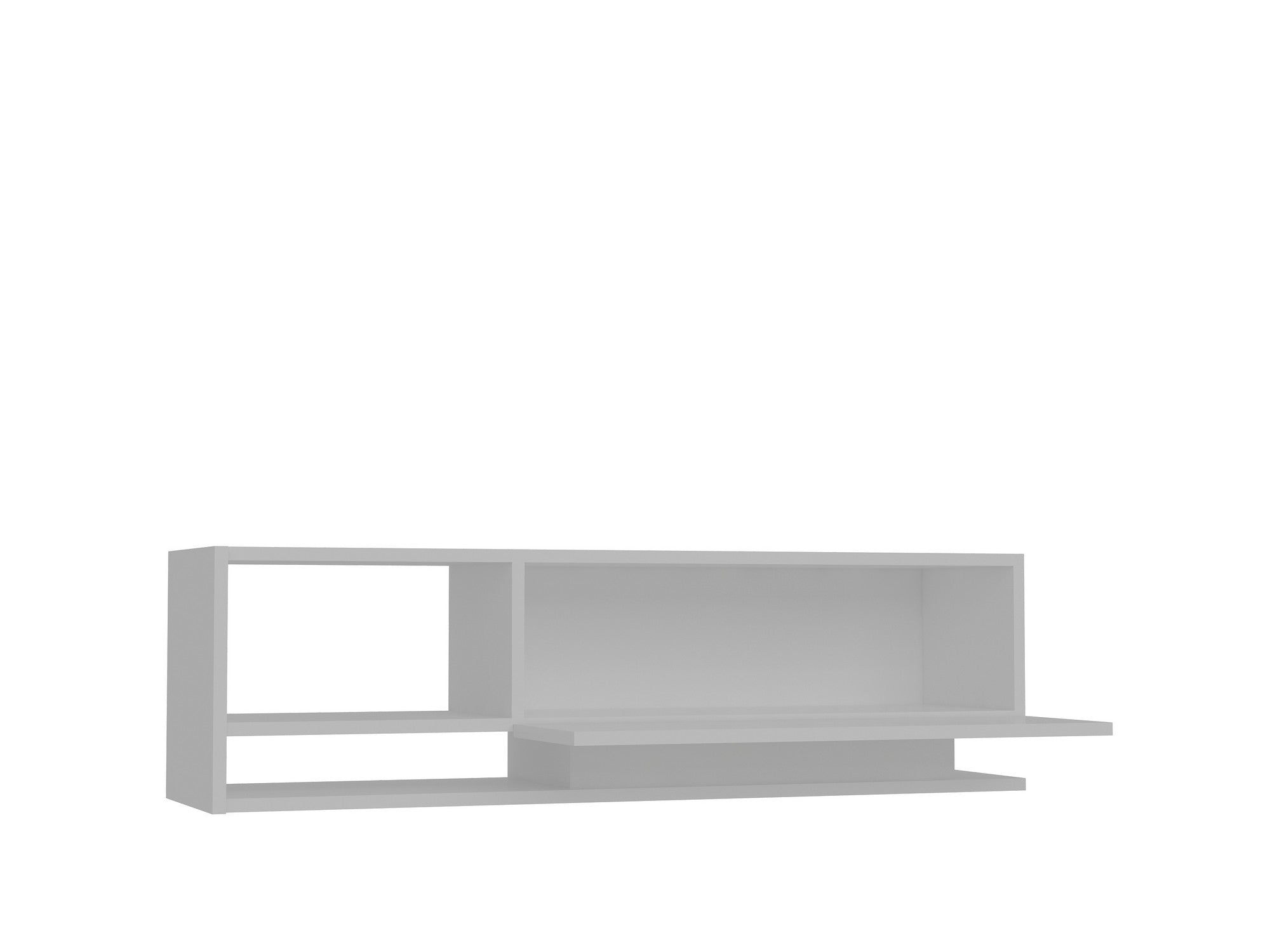 Suporte de TV moderno branco, 120 cm | Painel de partículas 100% revestido em melamina, 18 mm de espessura | Montável na parede, várias prateleiras, design elegante e funcional