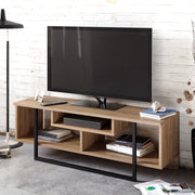 Suporte de TV moderno com opção de montagem na parede, nogueira e preto, 119,4 x 40,2 x 35,2 cm | 100% revestido em melamina, 18 mm de espessura | Solução de armazenamento elegante para qualquer espaço