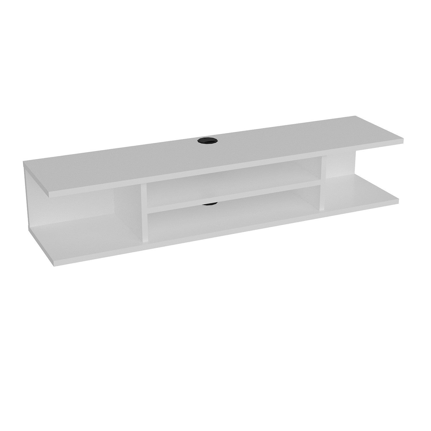 Suporte de TV moderno branco, 120 cm | Painel de partículas 100% revestido em melamina, 18 mm de espessura | Montável na parede, várias prateleiras, design elegante e funcional