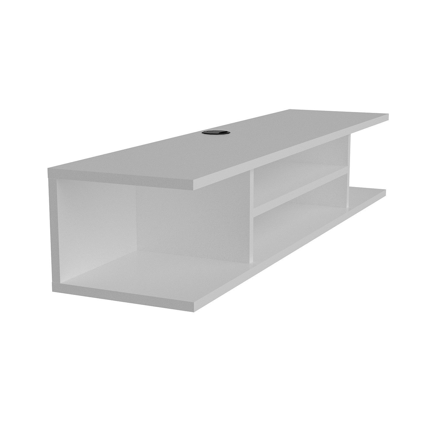 Suporte de TV moderno branco, 120 cm | Painel de partículas 100% revestido em melamina, 18 mm de espessura | Montável na parede, várias prateleiras, design elegante e funcional