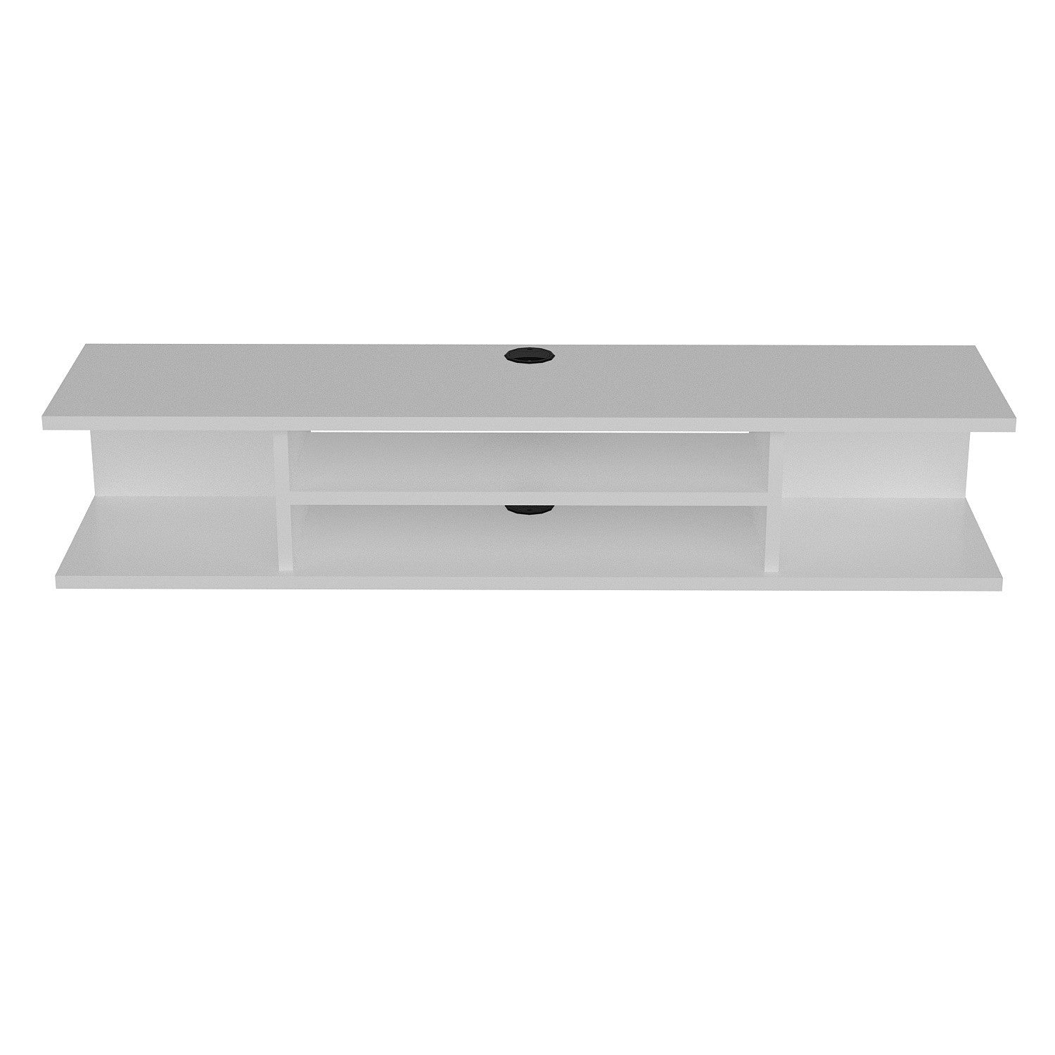 Suporte de TV moderno branco, 120 cm | Painel de partículas 100% revestido em melamina, 18 mm de espessura | Montável na parede, várias prateleiras, design elegante e funcional