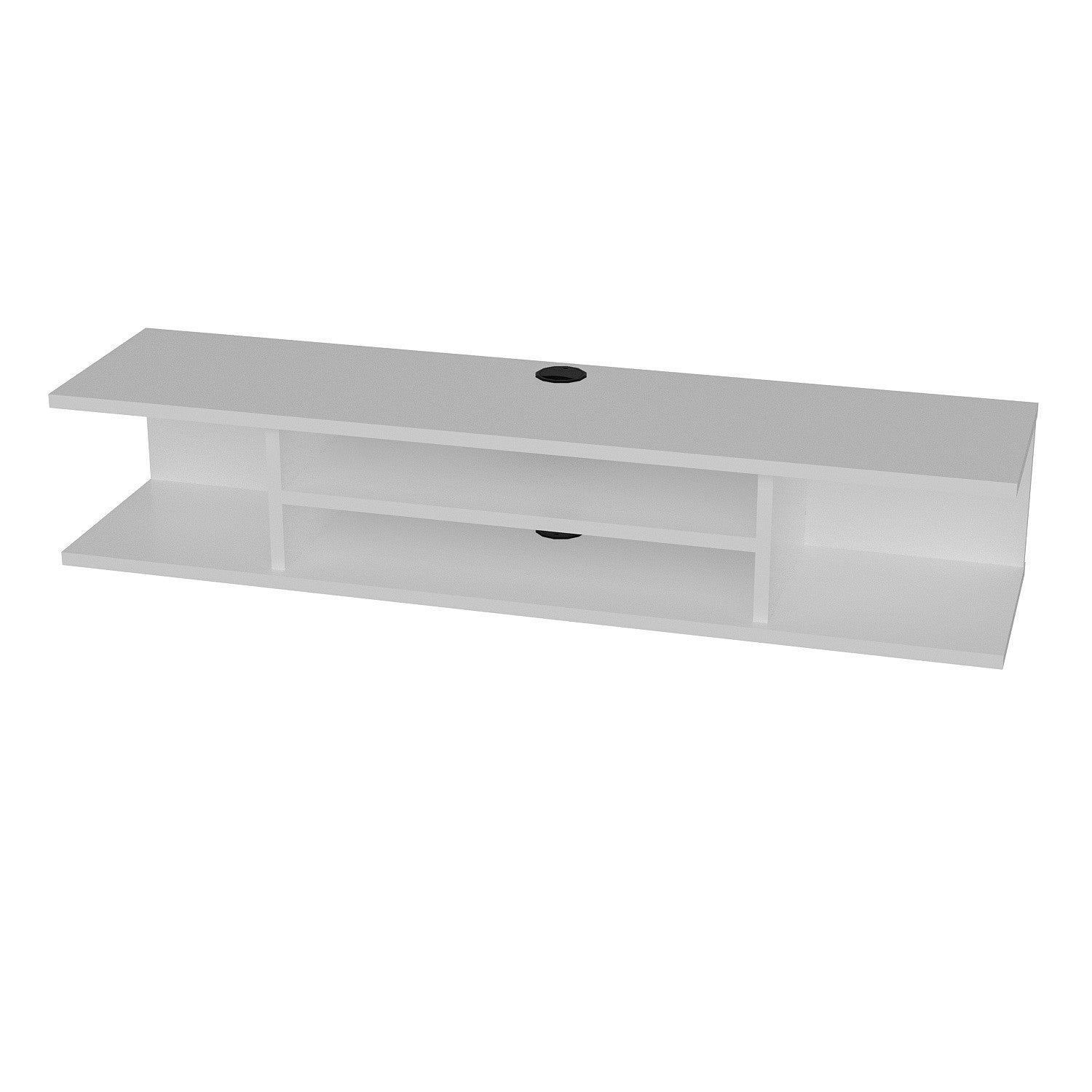 Suporte de TV moderno branco, 120 cm | Painel de partículas 100% revestido em melamina, 18 mm de espessura | Montável na parede, várias prateleiras, design elegante e funcional