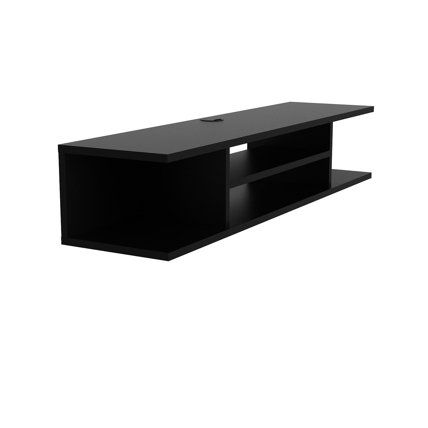 Suporte de TV moderno preto, 120 cm | Painel de partículas 100% revestido em melamina, 18 mm de espessura | Montável na parede, várias prateleiras, design elegante e funcional