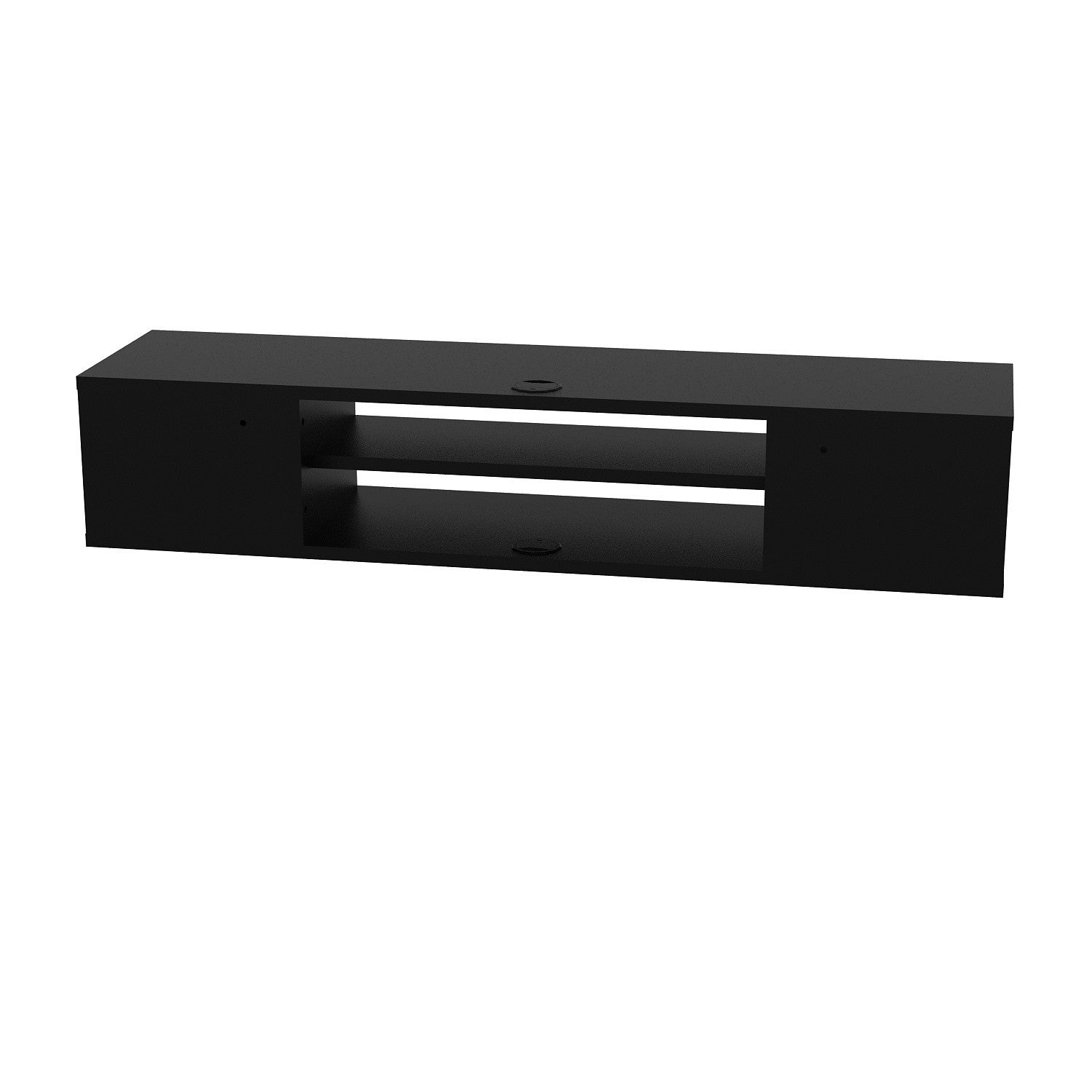 Suporte de TV moderno preto, 120 cm | Painel de partículas 100% revestido em melamina, 18 mm de espessura | Montável na parede, várias prateleiras, design elegante e funcional