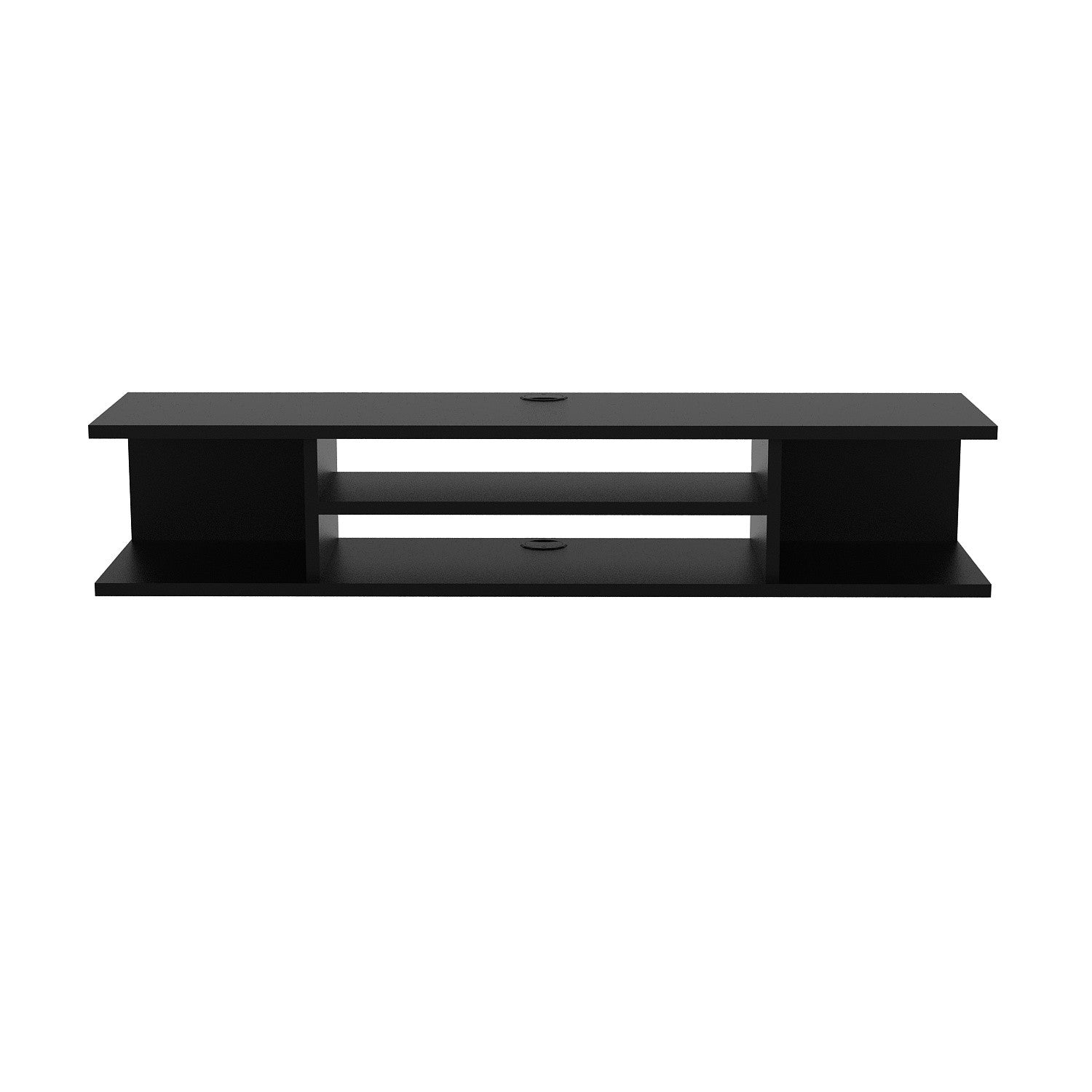 Suporte de TV moderno preto, 120 cm | Painel de partículas 100% revestido em melamina, 18 mm de espessura | Montável na parede, várias prateleiras, design elegante e funcional