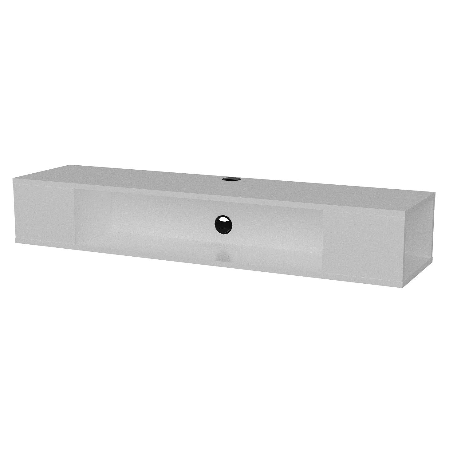 Suporte de TV moderno branco, 135 cm de largura, 100% revestido em melamina, 18 mm de espessura | Montável na parede, com várias prateleiras, design elegante e funcional para sala de estar