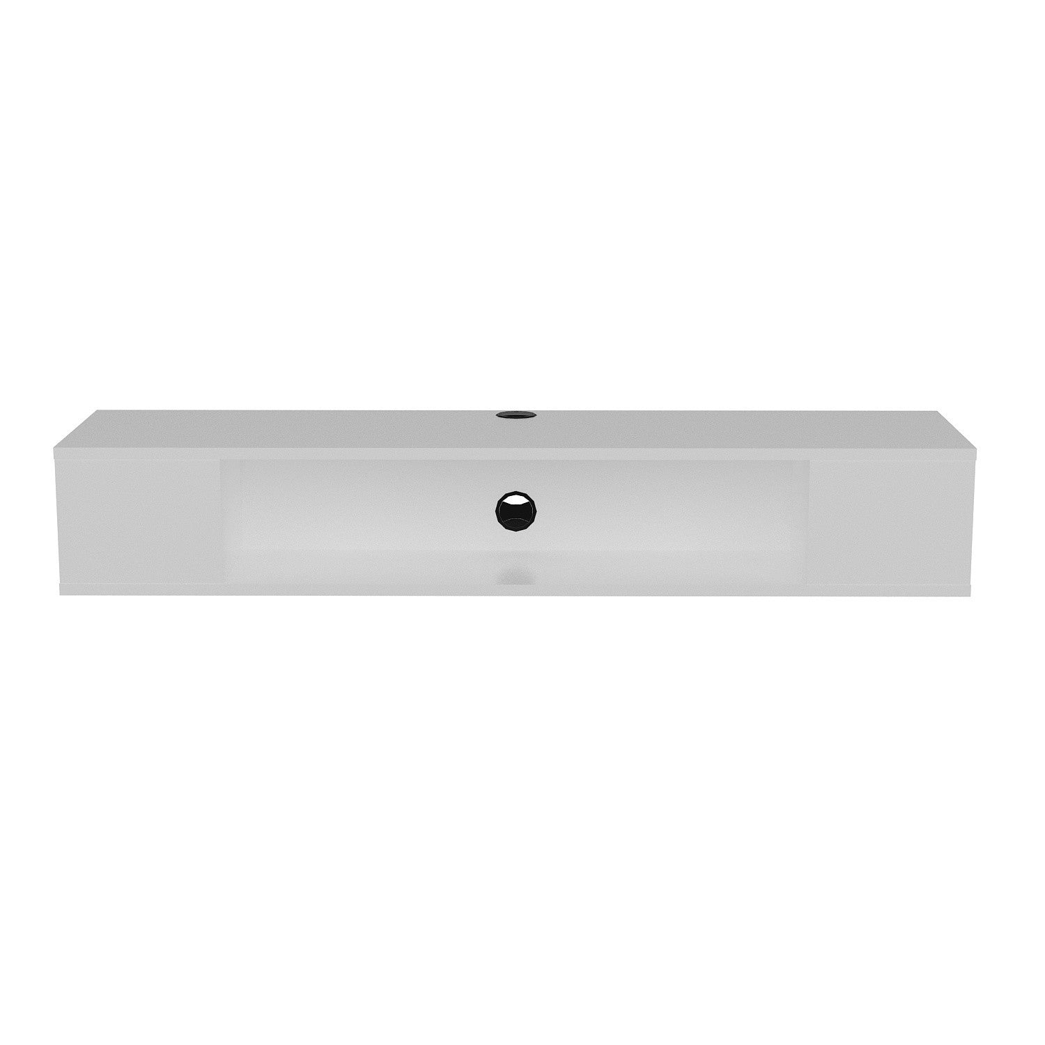 Suporte de TV moderno branco, 135 cm de largura, 100% revestido em melamina, 18 mm de espessura | Montável na parede, com várias prateleiras, design elegante e funcional para sala de estar