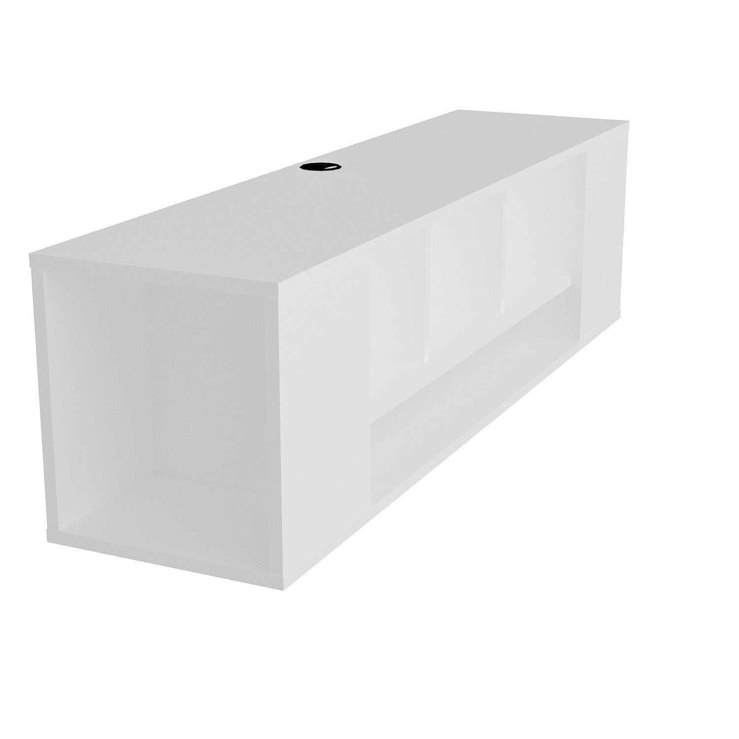 Suporte de TV moderno branco, 135 cm | Painel de partículas 100% revestido em melamina, 18 mm de espessura | Montável na parede, várias prateleiras, design elegante e funcional