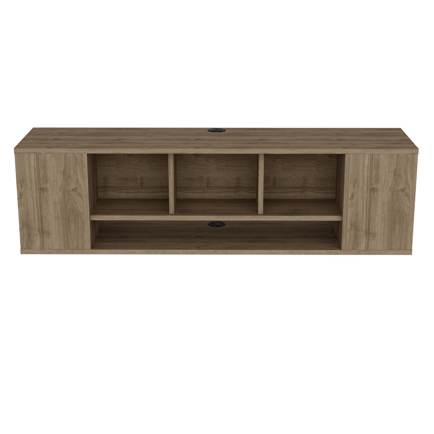 Suporte de TV moderno em nogueira, 135 cm | Painel de partículas 100% revestido em melamina, 18 mm de espessura | Montável na parede, várias prateleiras, design elegante e funcional