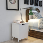 Mesa de Cabeceira Branca Moderna com Várias Prateleiras, 49 x 60 x 39 cm | Painel de Partículas 100% Revestido com Melamina, 18 mm de Espessura | Armazenamento Elegante para Casa e Hotel